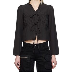 TheOpen Product (Open YY) black ruched blouse